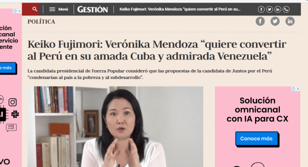 Candidatos de la República del Perú buscan votos en Venezuela