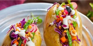 Papas rellenas con lentejas
