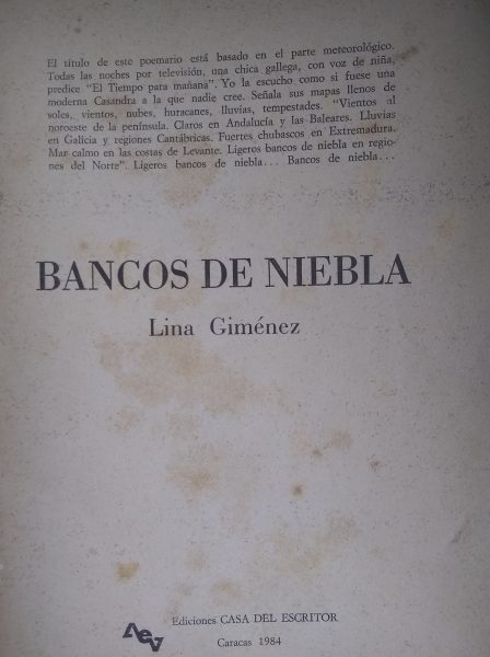 Bancos de Niebla-Lina Giménez-6ta feria de libros leídos
