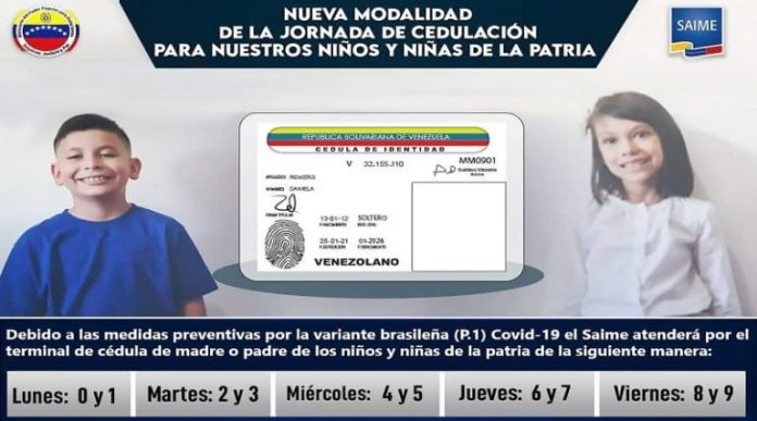 Saime activa jornada de cedulación