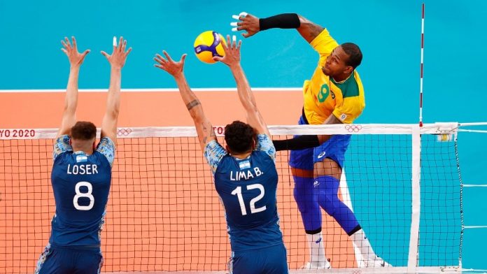 Brasil vence a Argentina en Voleibol olímpico masculino Brasil vence a Argentina en Voleibol olímpico masculino