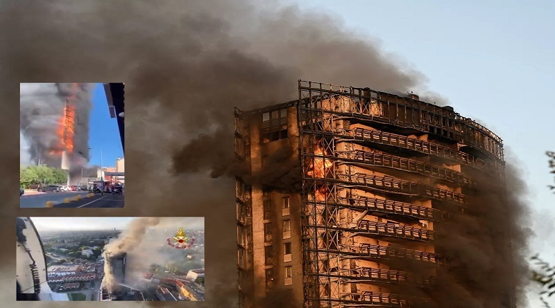 milan Incendio en Italia
