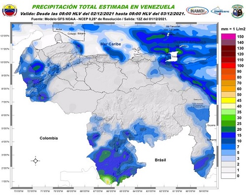 INAMEH lluvias y lloviznas aisladas
