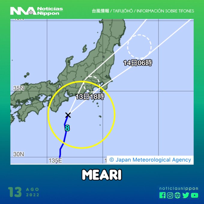 llegada de tifón Meari