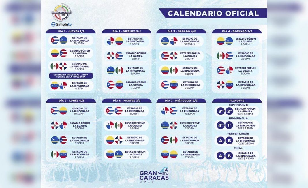 Calendario serie del Caribe Gran Caracas 2023