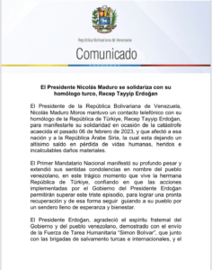 Maduro comunicado