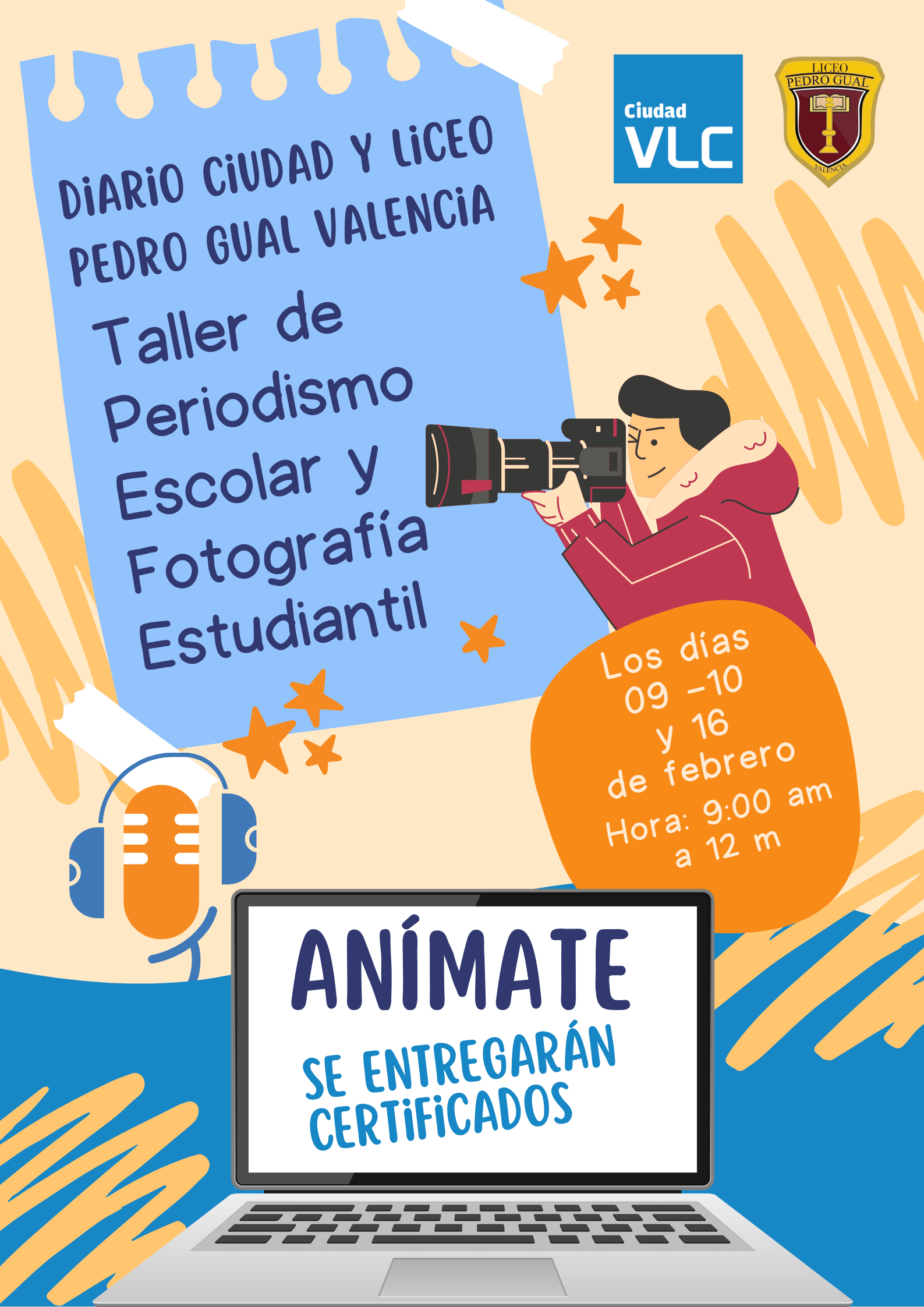 Cartel Curso de Verano Ilustrado Divertido de Colores