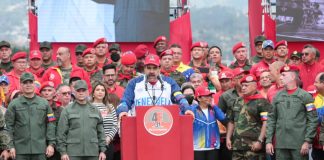 Presidente Maduro al finalizar la Gran Marcha 4F, en Caracas