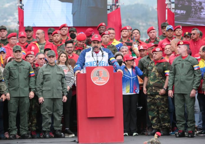 Presidente Maduro al finalizar la Gran Marcha 4F, en Caracas