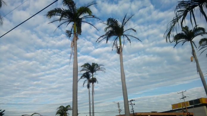 Cielo nublado con zonas despejadas