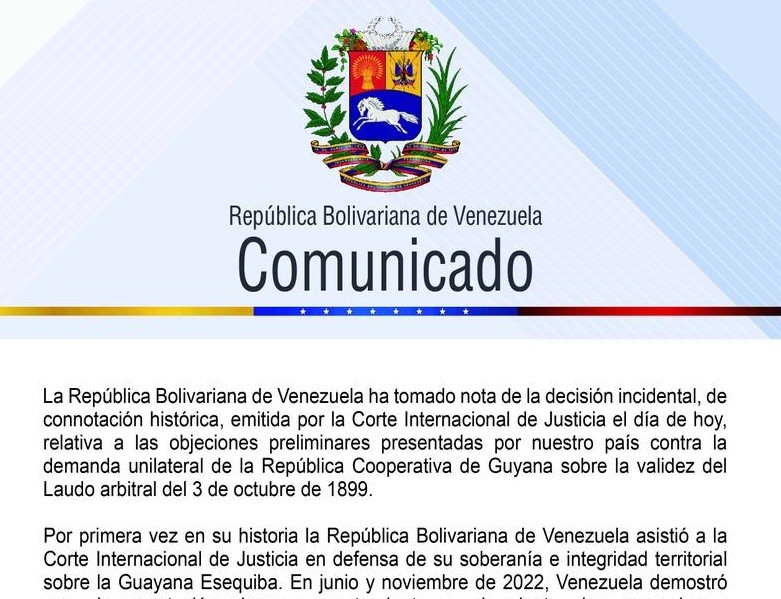 Comunicado-CIJ-Guayana Esequiba 2 Comunicado-CIJ-Guayana Esequiba 2