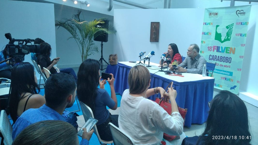 Filven Carabobo 2023-Rueda de Prensa-Nathaly Bustamante-Luis Salvador Feo La Cruz