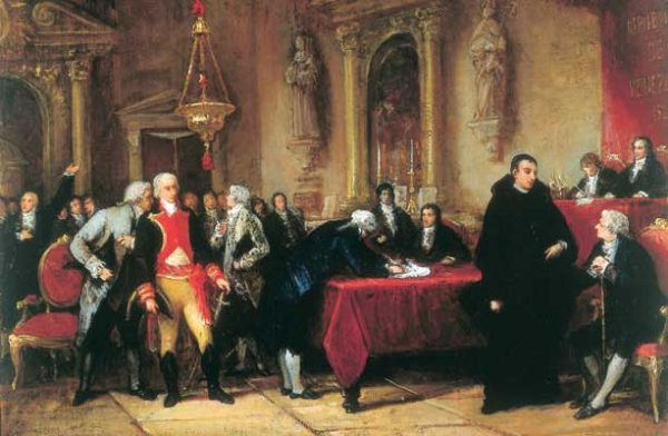 Firma del Acta de Independencia de Juan Lovera
