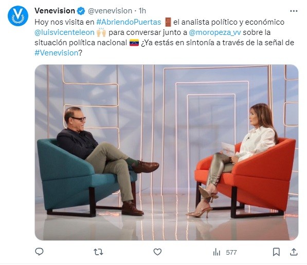 Luis Vicente León-programa Abriendo Puertas-venevisión-X