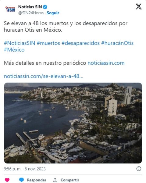 México-huracán Otis