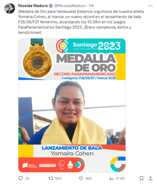 Yomaira Cohen-Parapanamericano Chile 2023-Oro