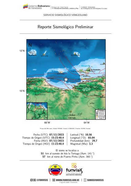 Funvisis - Sismo - Isla La Tortuga