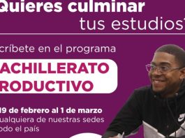 Inces abre inscripciones para Bachillerato Productivo