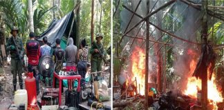 Campamento de minería ilegal en Amazonas
