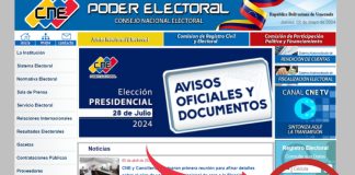 Página del Consejo Nacional Electoral está en línea