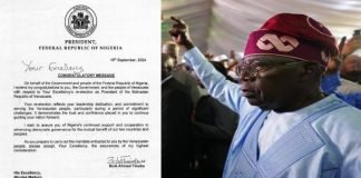 Presidente Maduro agradece