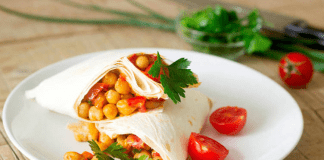Burritos de garbanzos con verduras