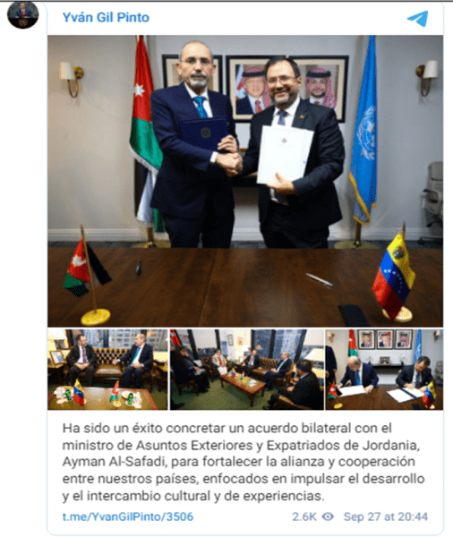 venezuela y jordania acuerdo