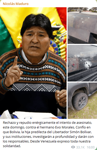 Atentado-Bolivia-Evo Morales-Maduro