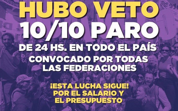 veto Frente Sindical de Universidades Nacionales