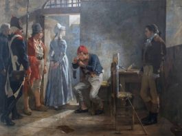 “El gobierno francés cae y parece Carlota Corday camino al cadalso” por David Rodríguez Gómez Carlota Corday camino al cadalso-Arturo Michelena