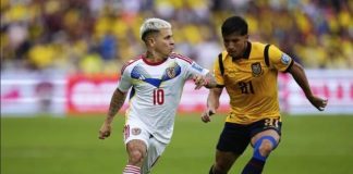 Venezuela cae 2 goles contra 1 ante Ecuador