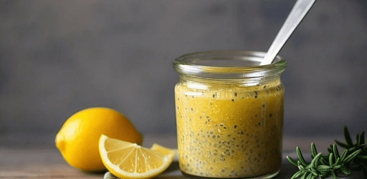 Una salsa de limón con chía