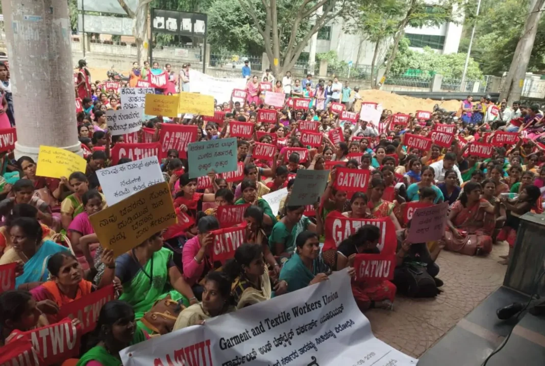 protesta laboral en India