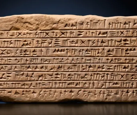 escritura-cuneiforme-en-un-comprimido-de-arcilla-aislado-fondo-oscuro-concepto-cultura-e-idioma-mesopotamiano-libro-historia-cultura-Divagaciones-Arnaldo Jiménez