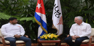 Díaz-Canel refuerza compromiso de unidad en reunión con secretario del ALBA-TCP