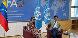 Venezuela-FAO-viceministra Tibisay León-Sr. QU Dongyu