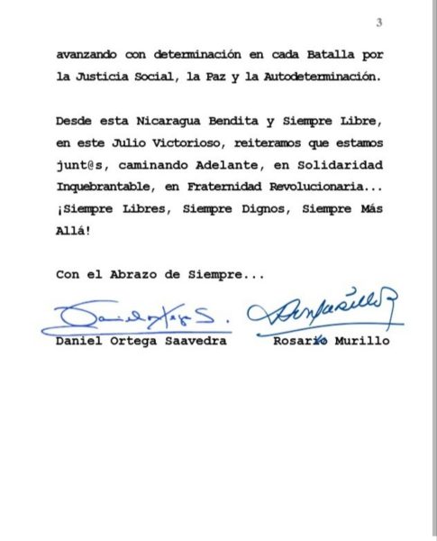 comunicado Nicaragua