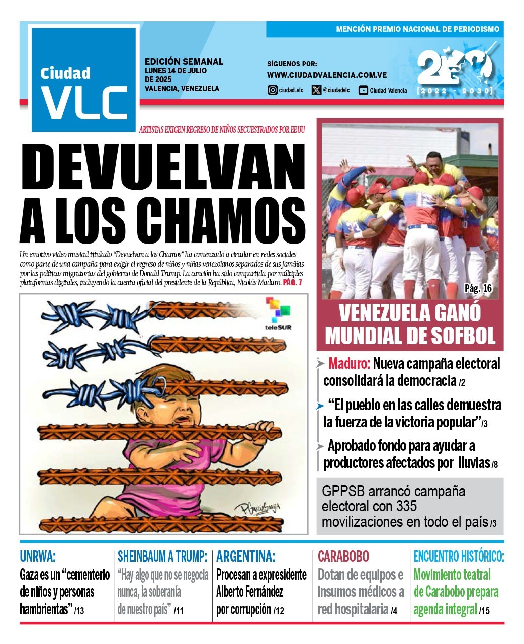 portada La edición semanal del 14 de julio