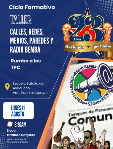 Primer taller del Ciclo Formativo de La Voz de Los Tacarigua en su 23 aniversario.