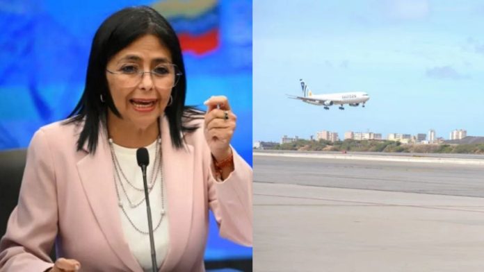 Delcy Rodríguez denuncia presión de EEUU a aerolíneas