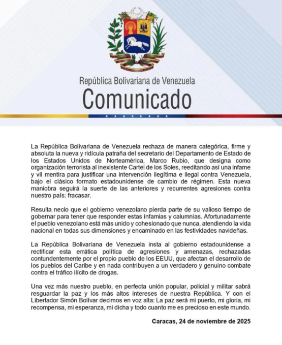 Venezuela-rechazo-cartes de los soles-organización terrorista Venezuela-rechazo-cartes de los soles-organización terrorista
