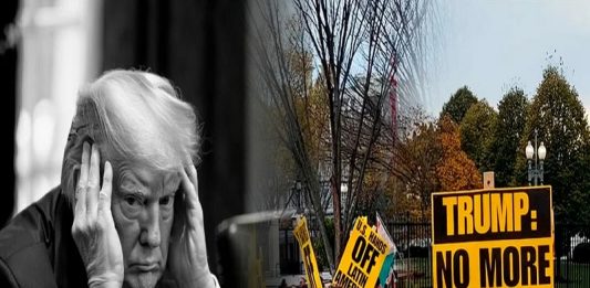 Protestan frente a la Casa Blanca