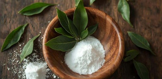 mezcla de laurel y bicarbonato de sodio