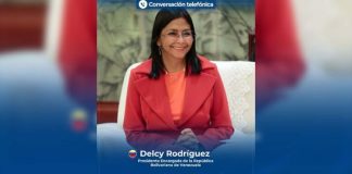 Delcy Rodríguez confirma conversación telefónica con Trump