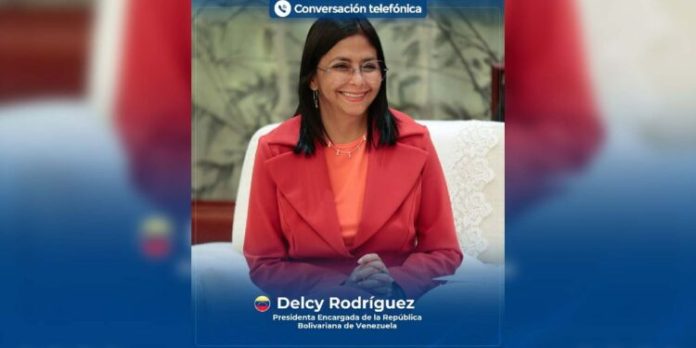 Delcy Rodríguez confirma conversación telefónica con Trump
