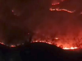 incendio en la variante Yagua San Diego