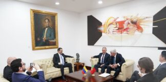 Canciller Yván Gil y secretario Emídio Sousa