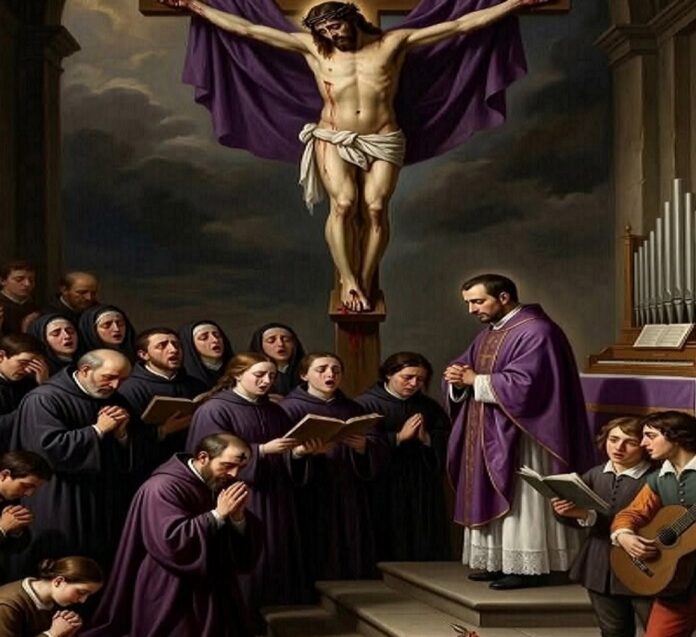 El arte vibrante musical en transición de cuaresma y semana santa