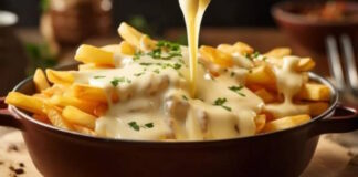 papas chorreadas con queso