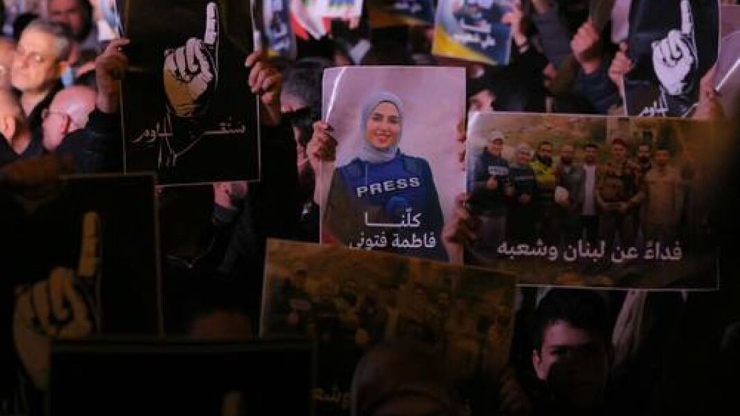 Cinco periodistas fueron asesinados en el Líbano y Gaza